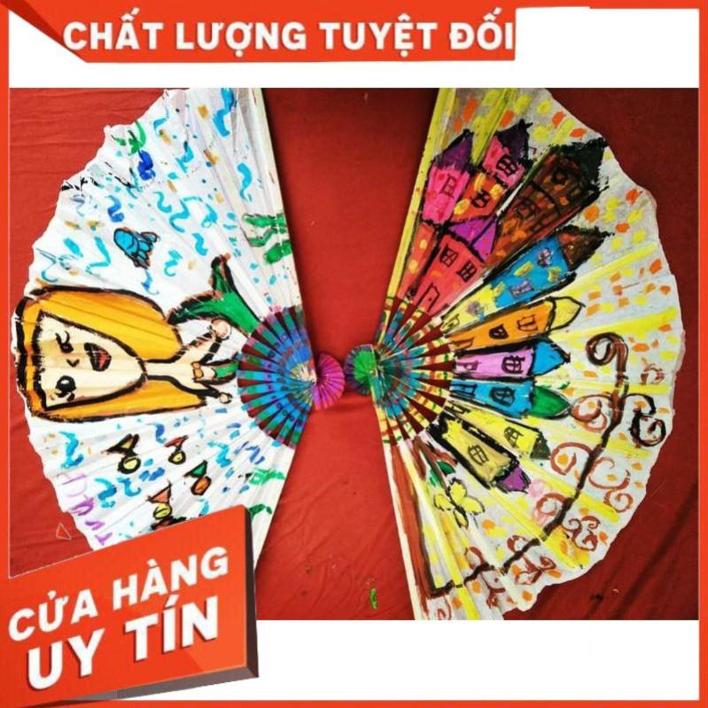 Bộ 10 quạt giấy màu trắng cho bé sáng tạo