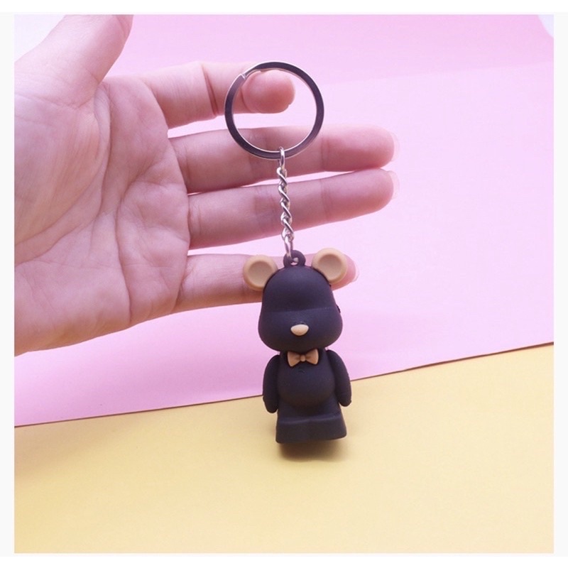 Móc Khoá Bearbrick Gấu Hàn Quốc Hot Trend Móc Treo Chìa Khoá Silicon Hoạt Hình - Phụ Kiện Treo Balo Túi Xách - Quần Áo