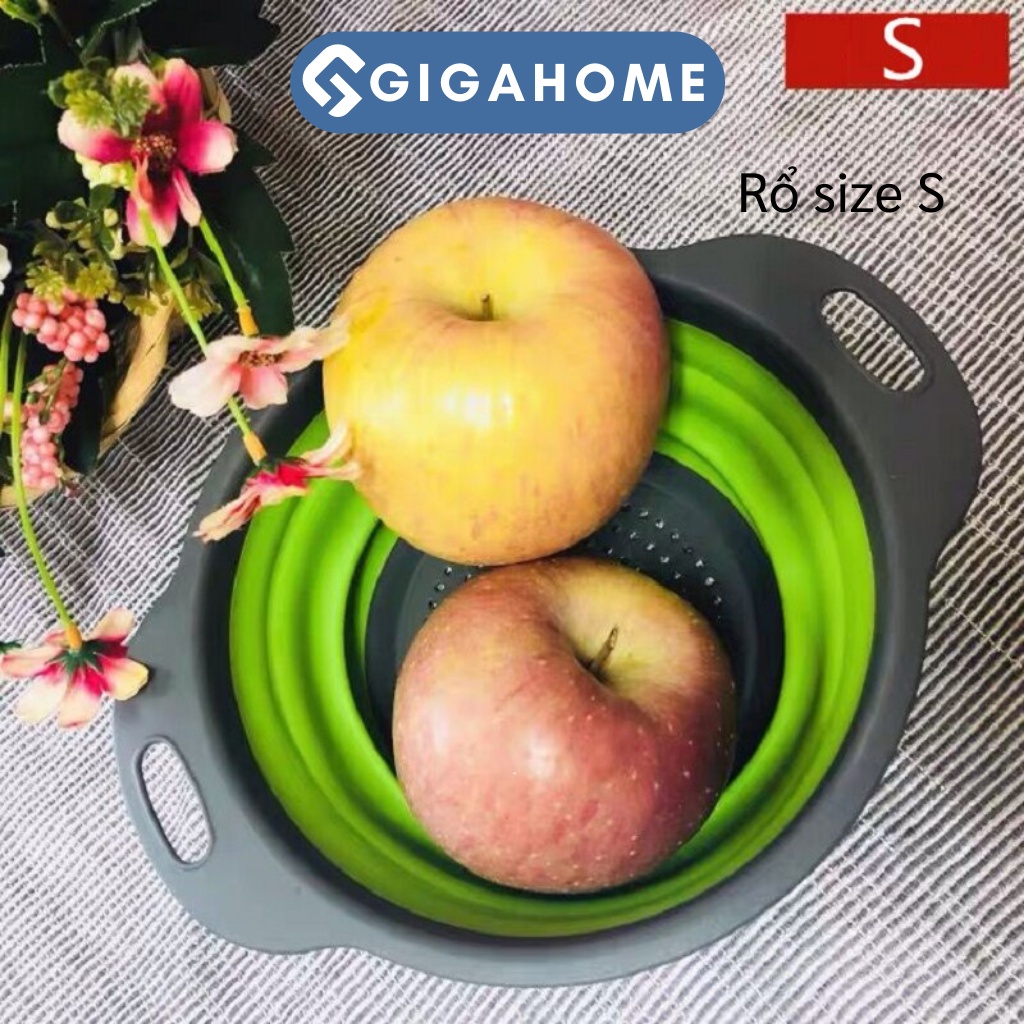 Bộ 2 Rổ Nhựa Dẻo GIGAHOME Hình Tròn, Tiết Kiệm Không Gian 5225