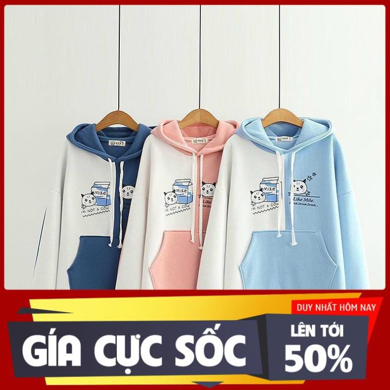 XẢ Áo khoác hoodie unisex from rộng 🚚 FREESHIP 🚚 Áo hoodie phối hai màu siêu xinh mẫu mới 2021