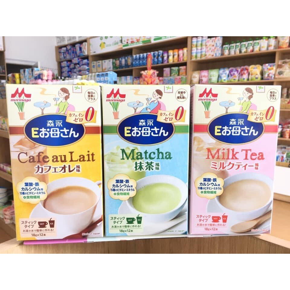 Sữa bầu Morinaga trà sữa cafe matcha cung cấp chất dinh dưỡng cho mẹ bầu