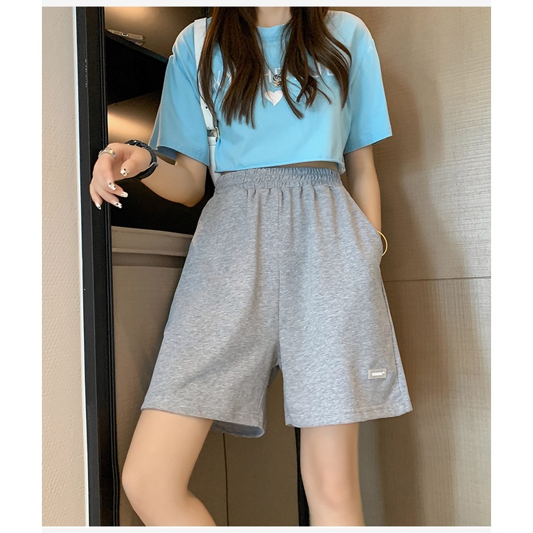 [Mã FAMARAL1 giảm 10K đơn 50K] Quần đùi cạp chun LOGO kiểu short chất thun mềm mát thể thao ulzzang hàn quốc - Cutezoo