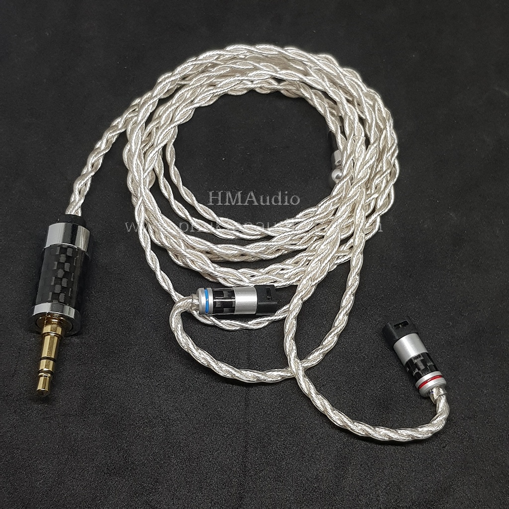 Dây tai nghe đồng mạ bạc OFC 1.2mm tết 4 - Sennheiser IE80/ IE80s