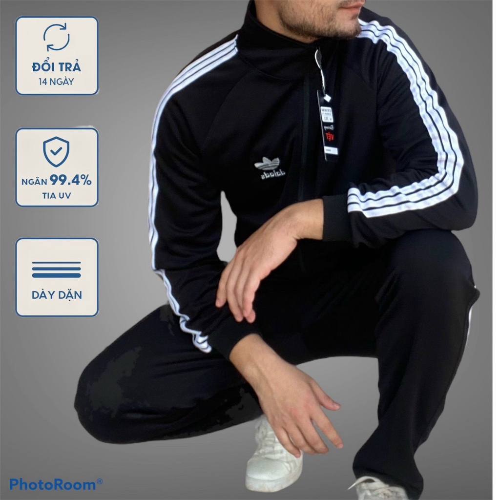 Quần áo thể thao nam ADIDAS chào thu chất poli dày mịn