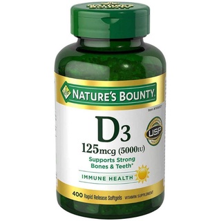 [Hàng Mỹ]date2023 Vitamin D3 125mcg (5000IU) Nature’s Bounty 400v