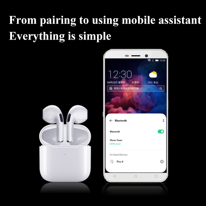 Tai Nghe Nhét Tai Không Dây Kết Nối Bluetooth Chống Ồn Có Mic Âm Thanh HiFi Thông Minh Chuyên Dùng Chơi Game In Pro 4