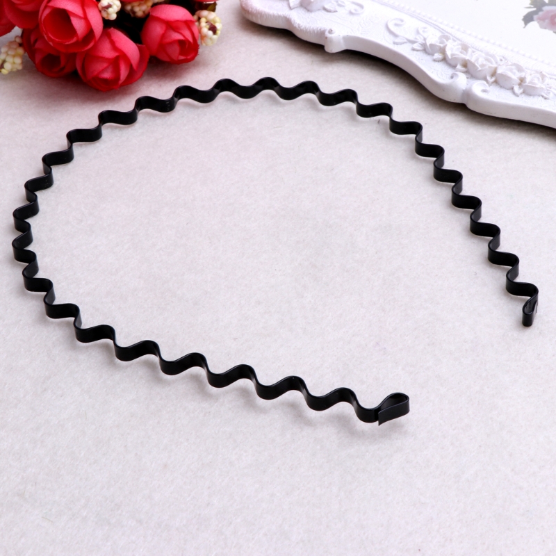 ✿AUTU Fashion Women Black Spiral Wave Headband Hair Band Hoop