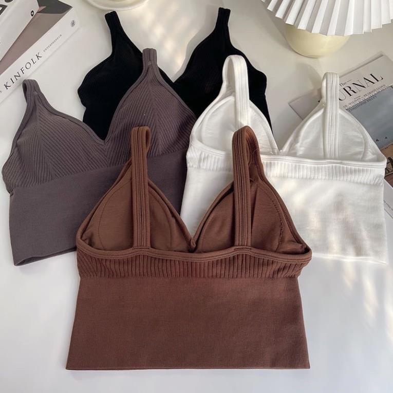 Áo Lót Nữ ❤️ Áo Bra Dáng Lửng Chất Thun Kẻ Tăm Mềm Mịn Siêu Hot 1822