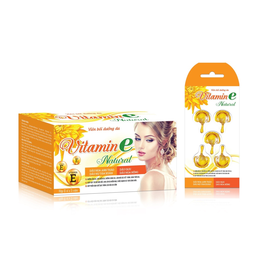 Serum Dưỡng Trắng Da Vitamin E Natural Tinh Chất Dầu Hoa Anh Thảo, Dầu Oliu Kích Trắng Da, Làm Mờ Các Vết Thâm Nám
