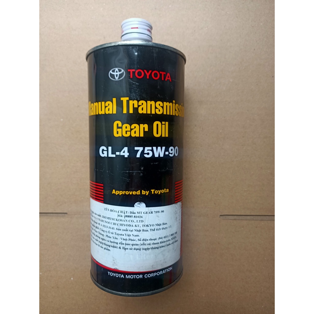 Dầu hộp số dầu cầu Toyota Manual Transmission Fluid GL-4 75W-90 1L