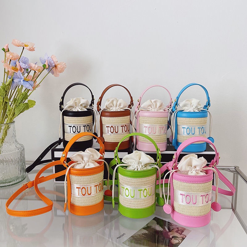 Túi Cói Đeo Vai Thiết Kế Đơn Giản Phong Cách Hàn Quốc Thời Trang Mùa Hè Cho Nữ