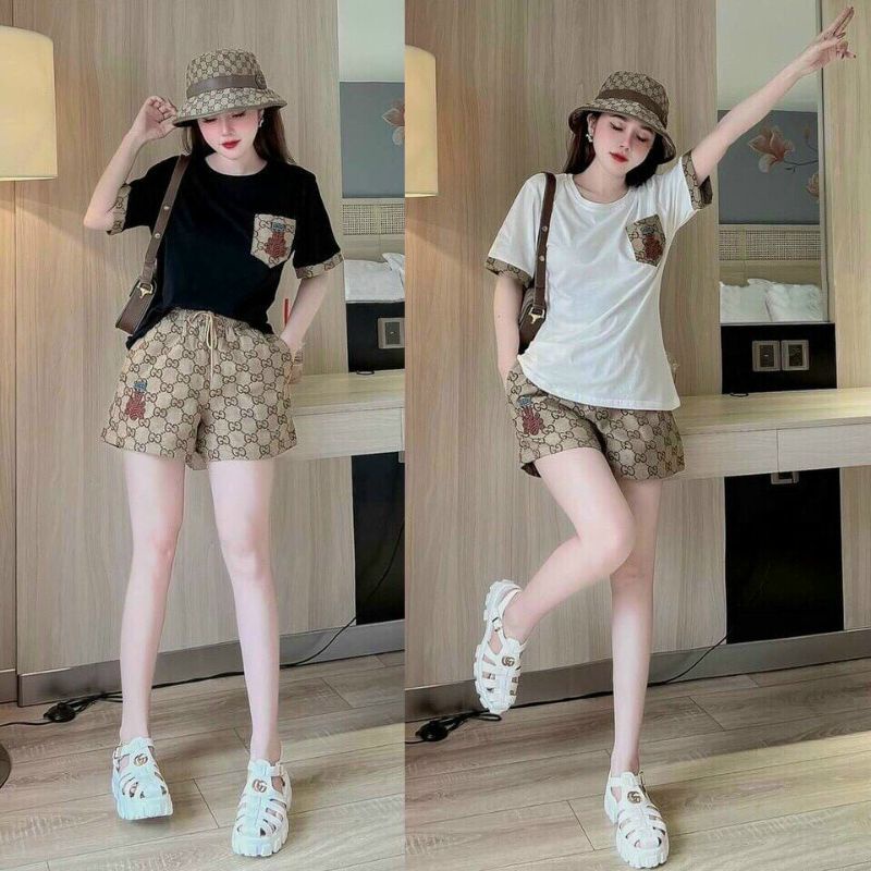 Set bộ Gucci 2 màu đen trắng 😍