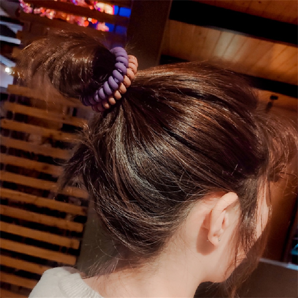 Dây Buộc Tóc Cao Su Co Giãn Không Để Lại Dấu Vết Màu Mờ Dành Cho Nữ