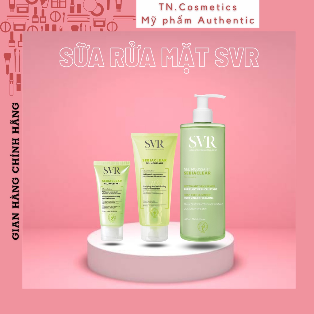 Sữa Rửa Mặt Cho Da Dầu Mụn, Da Nhạy Cảm SVR SebiaClear Gel Moussant 400ml SRM491