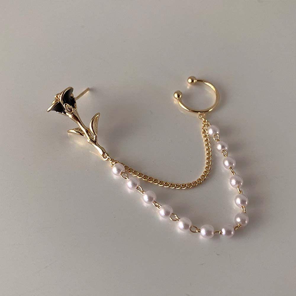 Bông Tai Dáng Dài Hình Hoa Hồng Phong Cách Hàn Quốc Thời Trang Cho Nữ