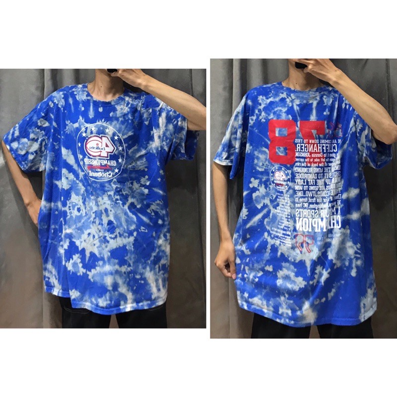 2HAND - ÁO THUN MỸ MÀU LOANG XANH DƯƠNG PHẦN 5/7 TIEDYE OVERSIZE DÁNG THỤNG RỘNG