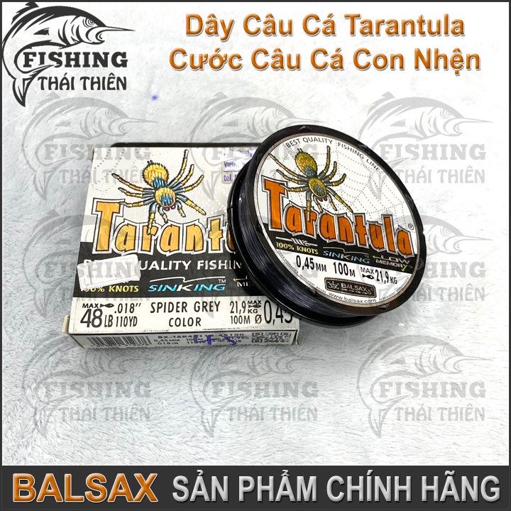 Dây Câu, Cước Câu Cá Con Nhện Tarantula Cuộn 100m Màu Xám Khói Sản Phẩm Chính Hãng Balsax