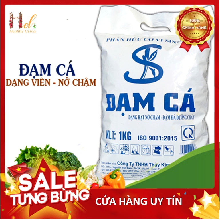 Phân Bón Hữu Cơ Đạm Cá Viên 1Kg - Trồng Hạt Giống Rau Củ Quả, Hoa Hồng, Cây Cảnh Bằng Đất Sạch, Xơ Dừa