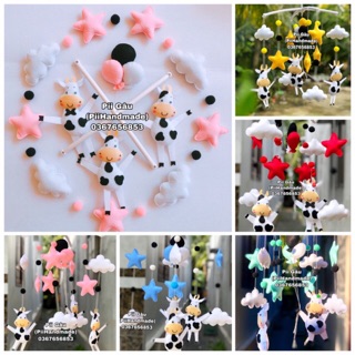 (SẴN)☁️🐄⭐️🎈 TREO NÔI BÒ SỮA 🐄 CHO BÉ YÊU HANDMADE VẢI NỈ