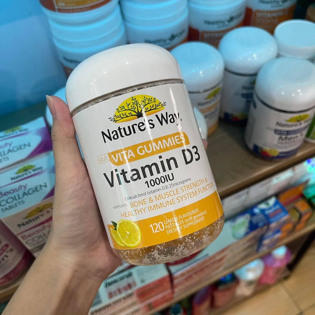 Kẹo dẻo bổ sung Vitamin D3 1000iu Nature's Way 120 viên nhập Úc