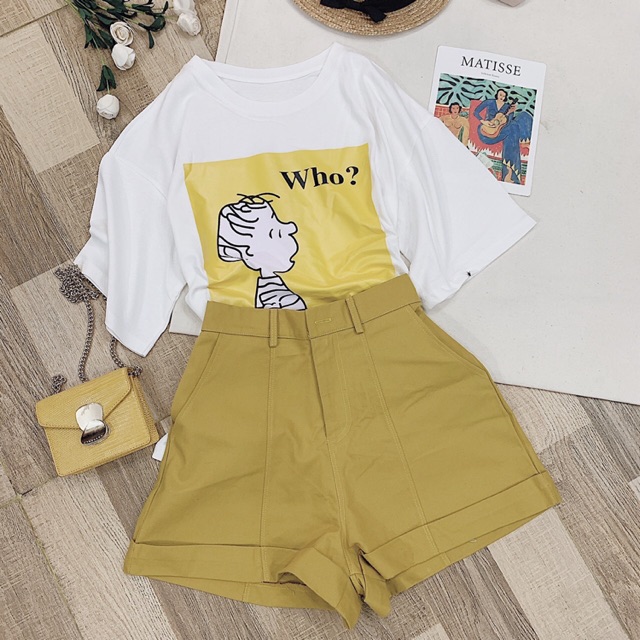 SET ÁO THUN IN QUẦN SHORT KAKI