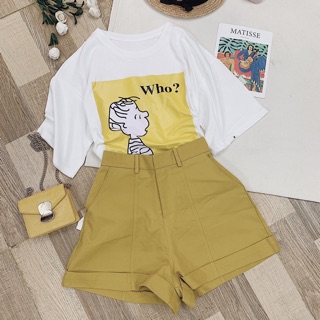 Set áo thun in quần short kaki