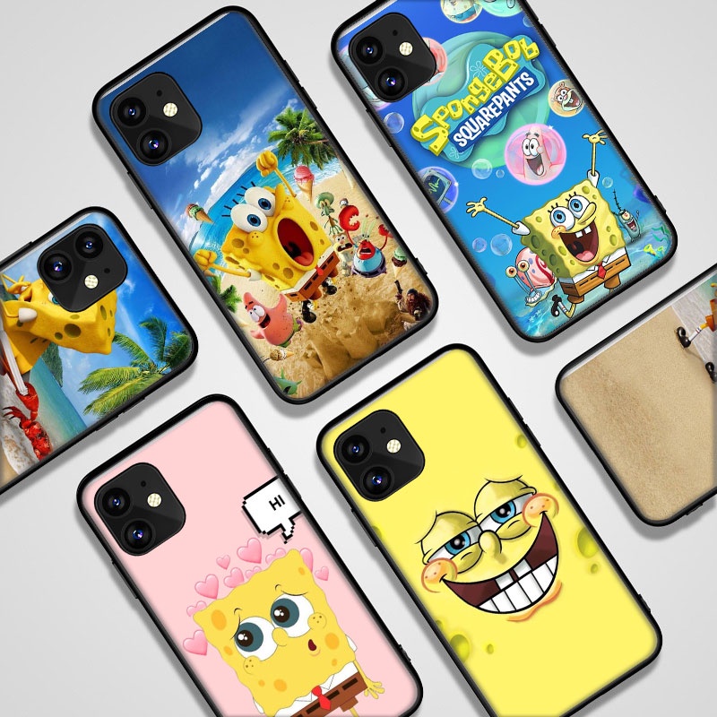 Ốp điện thoại silicon mềm in hình spongebob dễ thương cho iPhone 7 8 Plus 11 Pro 5 5s 6 6s Plus X XS XR XS Max