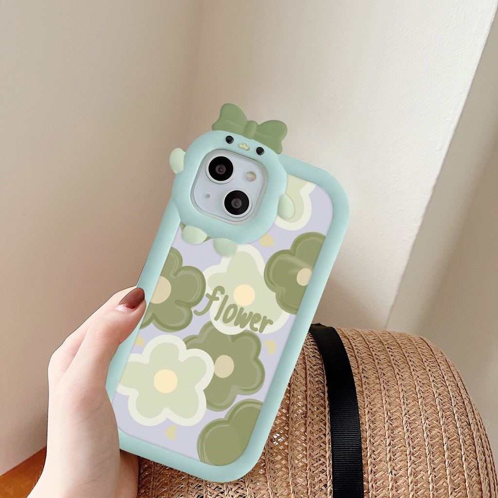 Ốp lưng iphone nơ camera hình vuông hoa xanh tím 6/6splus/7/7plus/8/8plus/x/xs/11/12/13/pro/max/plus/promax-Awifi B5-12