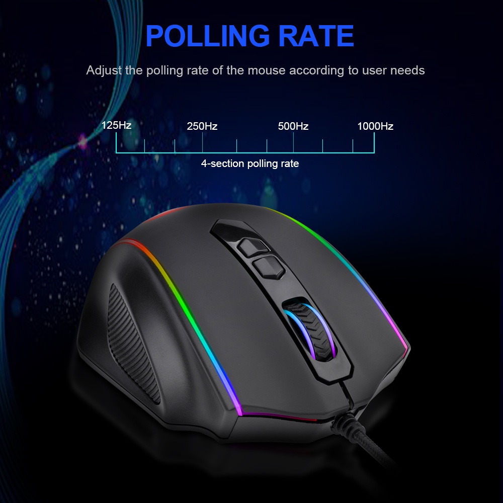 REDRAGON Chuột Chơi Game Rdragon M720 RGB Có Dây USB 10000 DPI 8 Nút Bấm Dành Cho Máy Tính