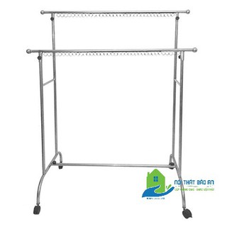Sào phơi đồ inox hai tầng có móc khoen