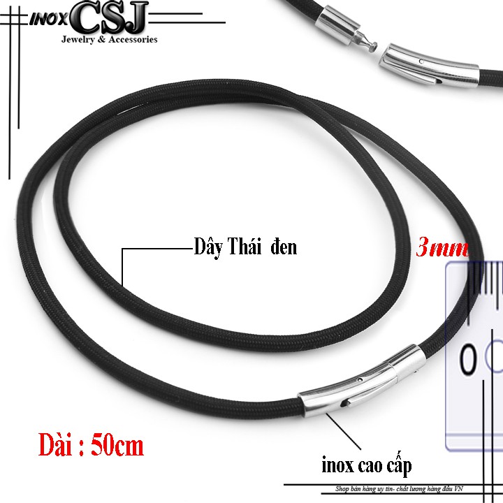 Sỉ 01 dây chuyền dù thái màu đen khóa vip 3,4,5 ly - chiều dài theo yêu cầu