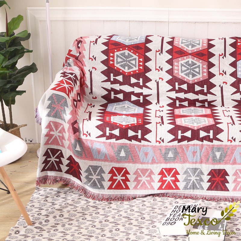 (1.8*2.3m&2.3*2.75m) Khăn phủ ghế sofa vintage rực rỡ mùa lễ hội phong cách Mỹ Sturrage PS03