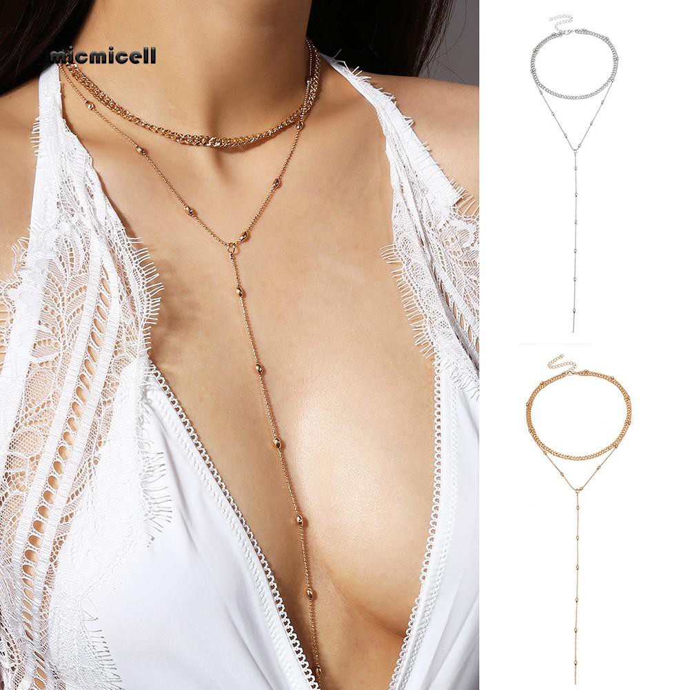 Dây chuyền Choker chuỗi dài đính hạt thời trang nữ tính quyến rũ