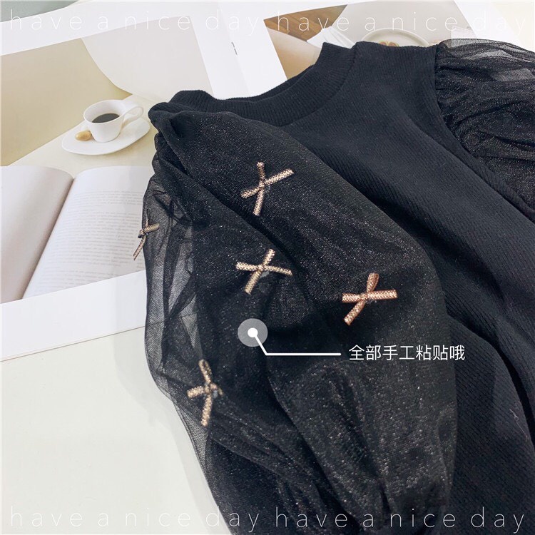 Áo giữ nhiệt tay voan nơ điệu cực xinh