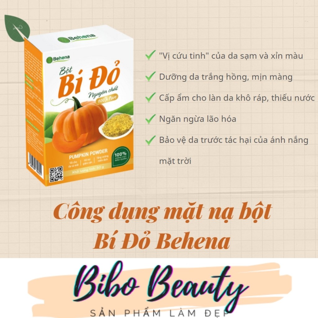 Bột bí đỏ Behena - Bột Ăn Dặm Cho Bé, Tốt Cho Da, Mắt