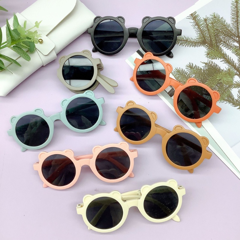 Kính Chống Nắng Dạng Gập Đính Tai Gấu Thời Trang Hàn Quốc Cho Trẻ Em
