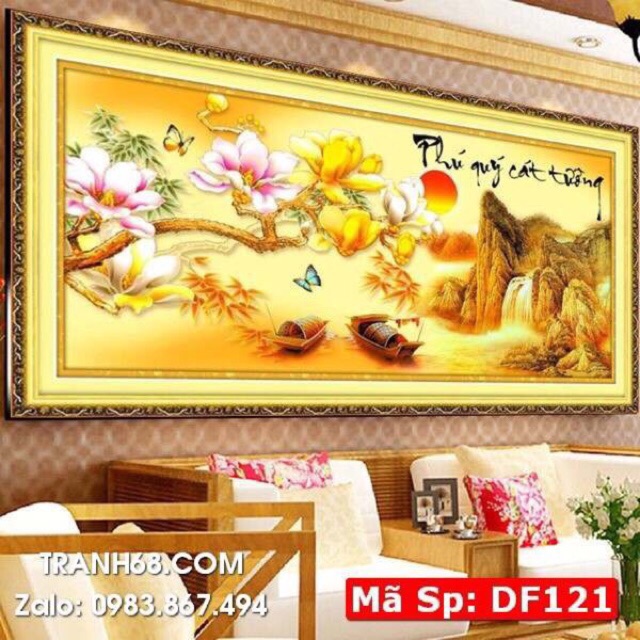 Tranh thêu phú quý cát tường 222950 kt 78x40cm