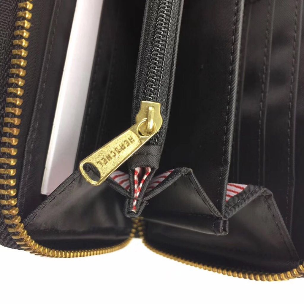 Ví vải dáng dài có nhiều ngăn đựng thẻ phối dây kéo đơn giản thời trang