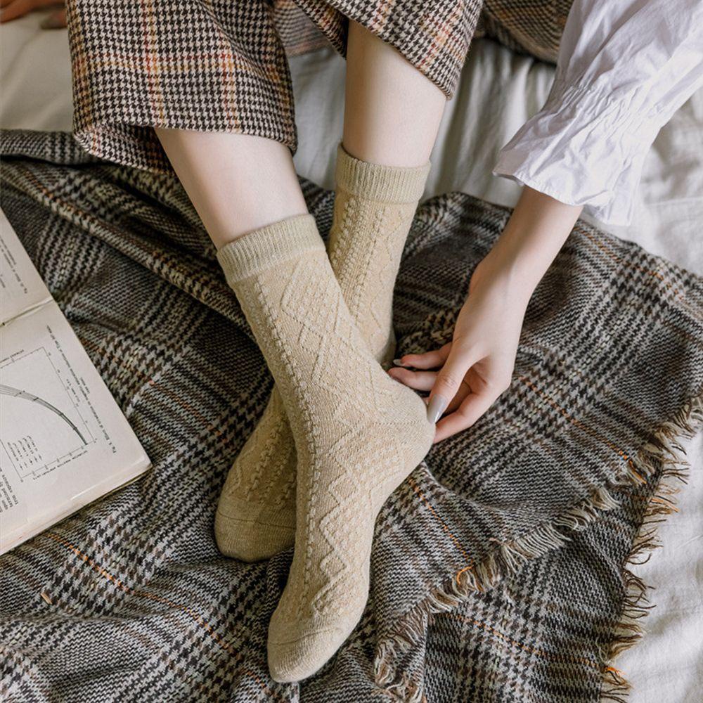 Vớ Len Cashmere Mềm Thân Thiện Với Da Thời Trang Đường Phố Thu Đông Cho Nữ