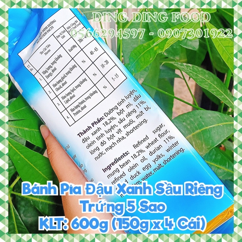 Bánh Pía Đậu Xanh Sầu Riêng Trứng 5 Sao 600g [ 4 BÁNH ] Tân Huê Viên| Bánh Pía Tân Huê Viên| Ăn Vặt - DING DING FOOD