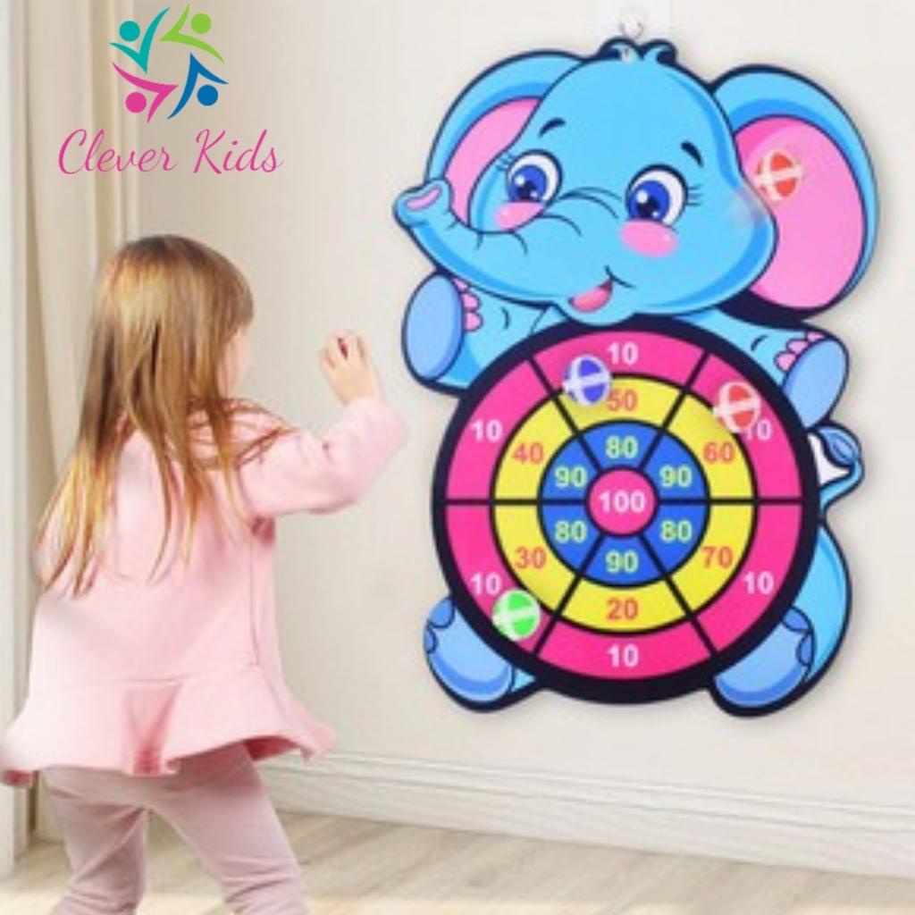 Đồ chơi bảng phi tiêu bóng dính cho bé, bảng ném bóng gai tính điểm hình con vật ngộ nghĩnh tặng kèm 3 trái bóng