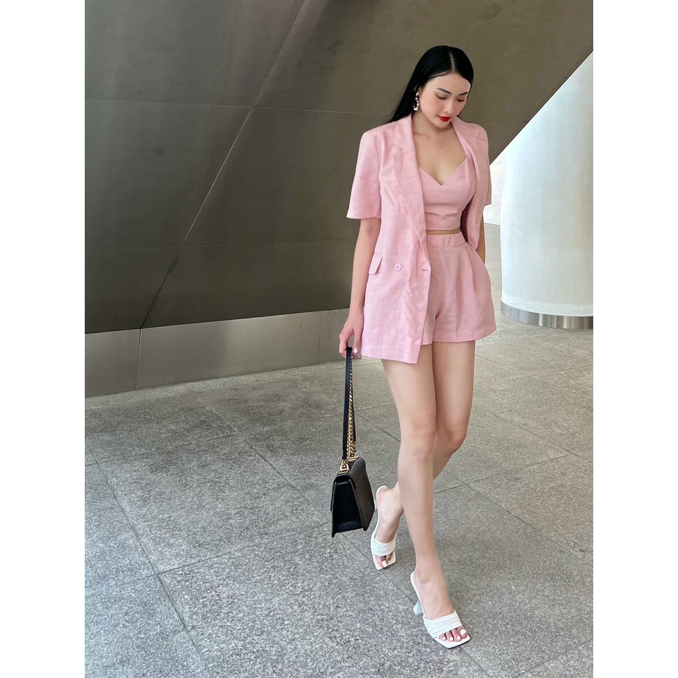 FEMEI Set 3 món áo plazer + quần short KAY PLAZER ( Hồng) | BigBuy360 - bigbuy360.vn