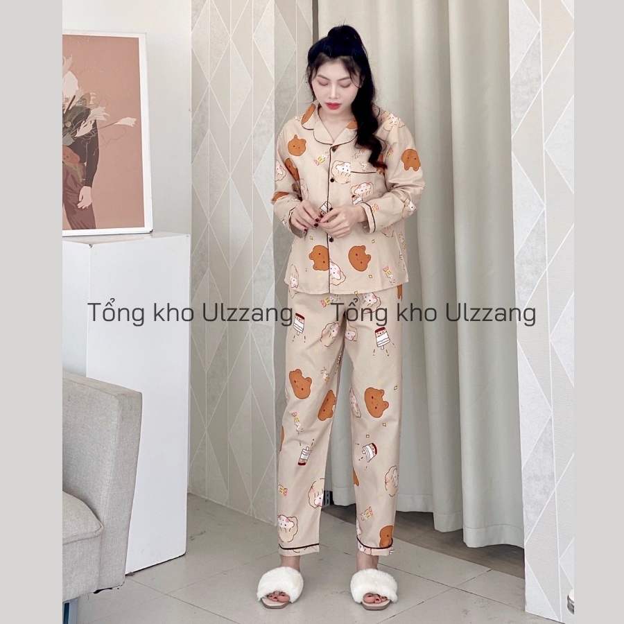 Bộ quần áo ngủ pijama dài tay vải Kate Thái