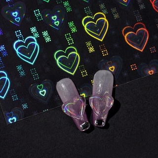 sticker 3D tim nail siêu cute