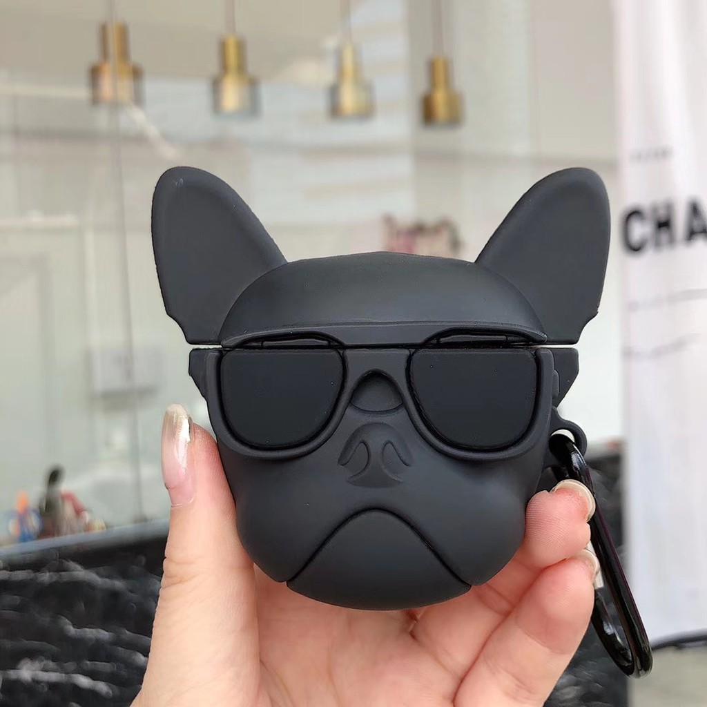 Mềm Silicone Airpods - Thời trang 3D French Bulldog Case phù hợp cho Apple Airpods #HG069