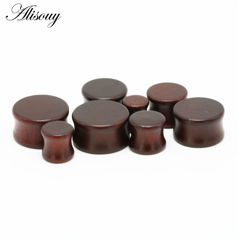 Alisouy Set 2 Nút Gỗ Bịt Lỗ Tai / Đường Hầm Bằng Gỗ Tự Nhiên