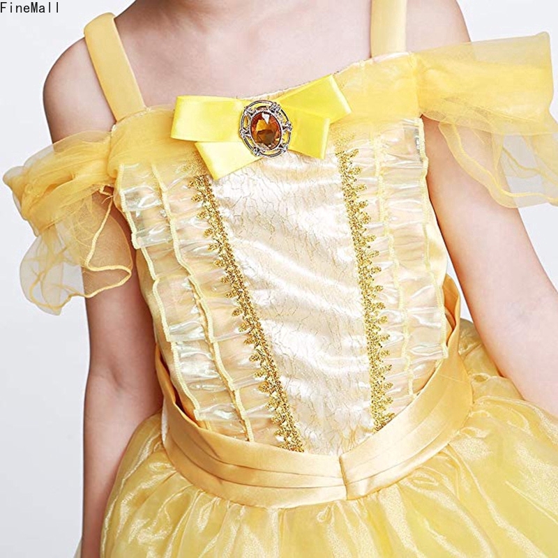 Bộ đầm kèm nhiều phụ kiện hoá trang công chúa Belle cho bé từ 3-9 tuổi
