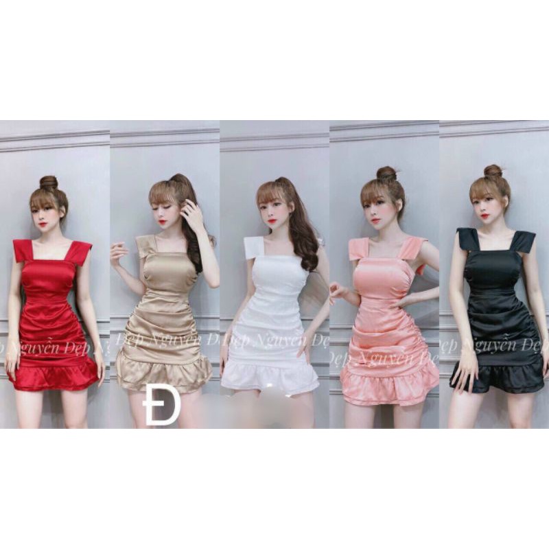 Đầm phi cổ bẻ bèo lai