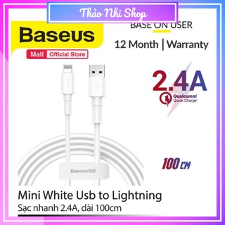 Cáp Baseus sạc nhanh và truyền dữ liệu Mini White lightning/micro/type-c