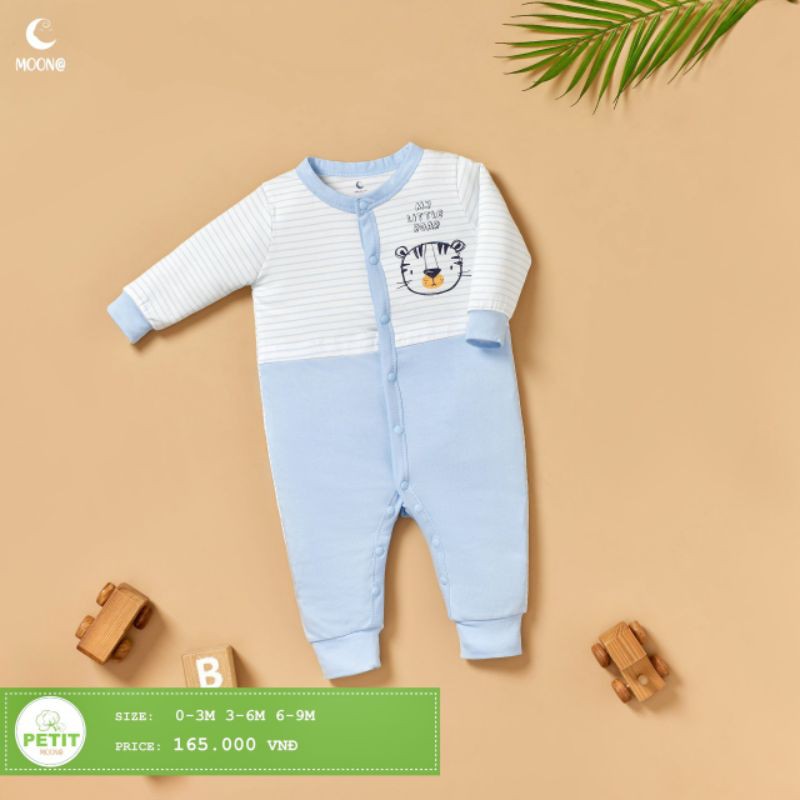 Moon -  Bộ body sơ sinh cài giữa Moon petit cho bé sơ sinh 3-9kg